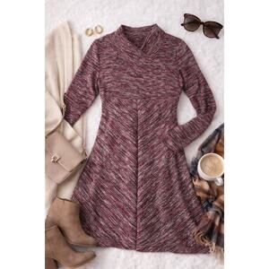 Aventura Women’s Small Flow Dress with Collar | Soft Long Sleeve Casual Dress